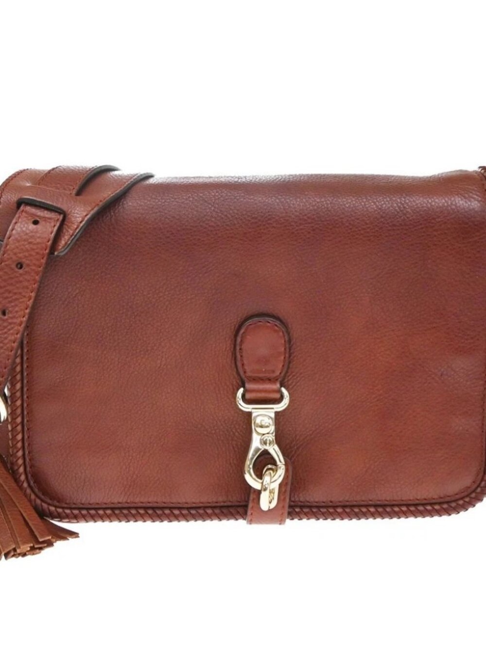 GUCCI Marrakech Tassel Shoulder Crossbody Bag Leather Red GHW Italy 85TA813